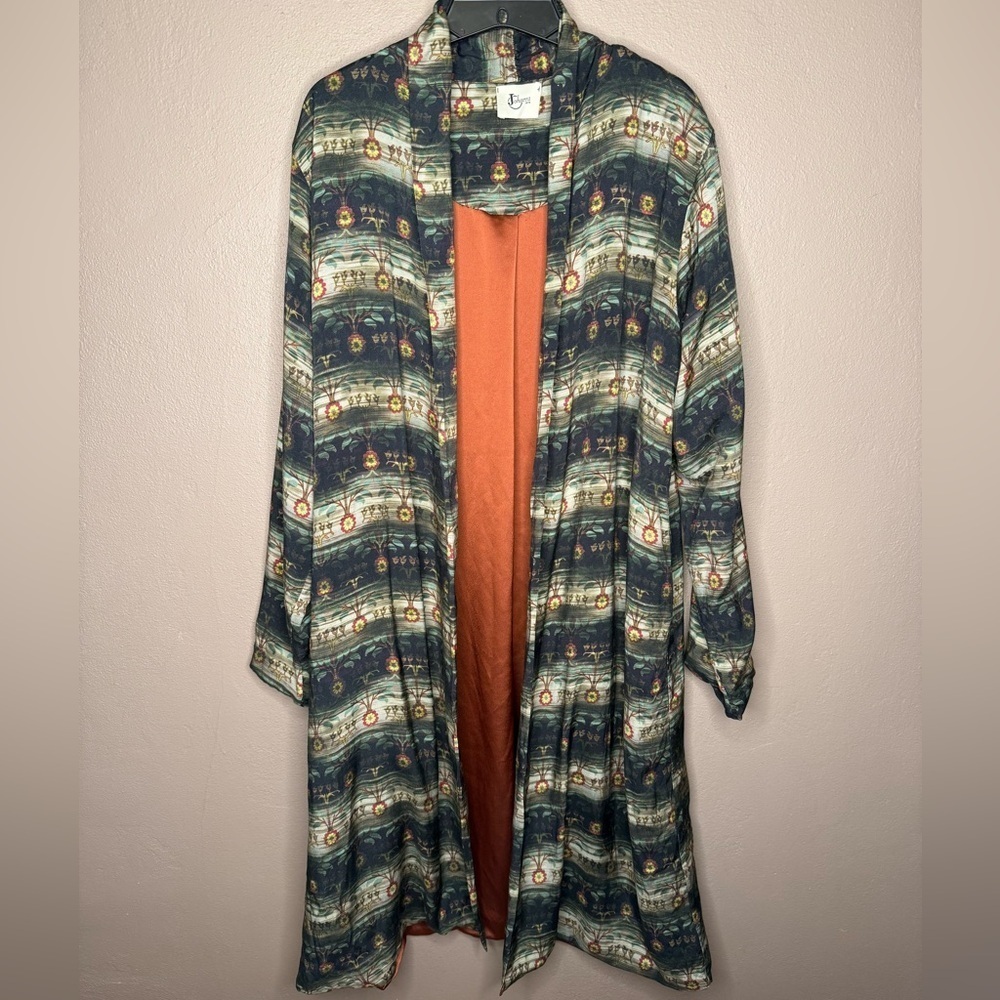 Johanna Paris Longline Duster Cardigan Jacket Overcoat Italian Made Statement M